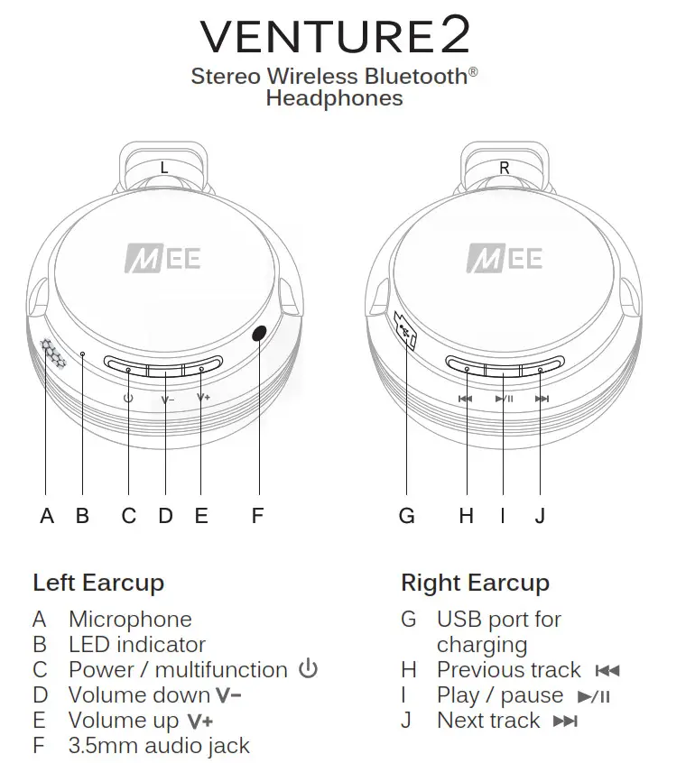 MEE audio Connect T1H1 Bluetooth Wireless Headphone - PRODUCT OVERVIEW 1