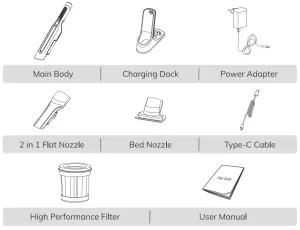 ILIFE M50 Handheld Vacuum Cleaner - List of accessories