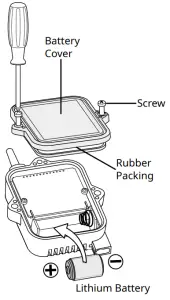 T D RTR505B Wireless Data Logger - Battery Installation
