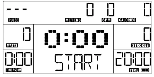 virtufit Ultimate Pro 2i Ergometer Rowing Machine- TIME PROGRAM 2