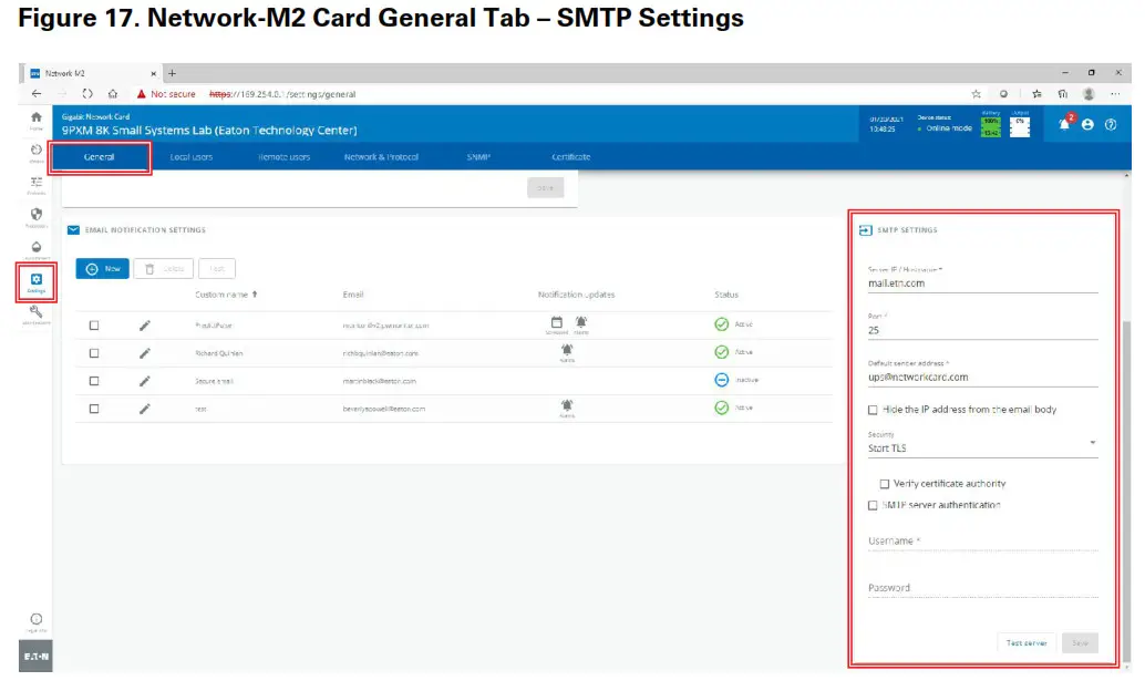PredictPulse Setup for an Eaton Gigabit Network Network-M2- Figure 17