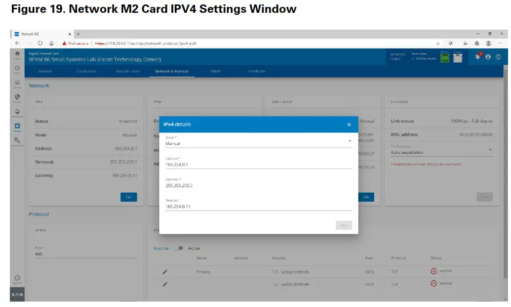 PredictPulse Setup for an Eaton Gigabit Network Network-M2- Figure 19