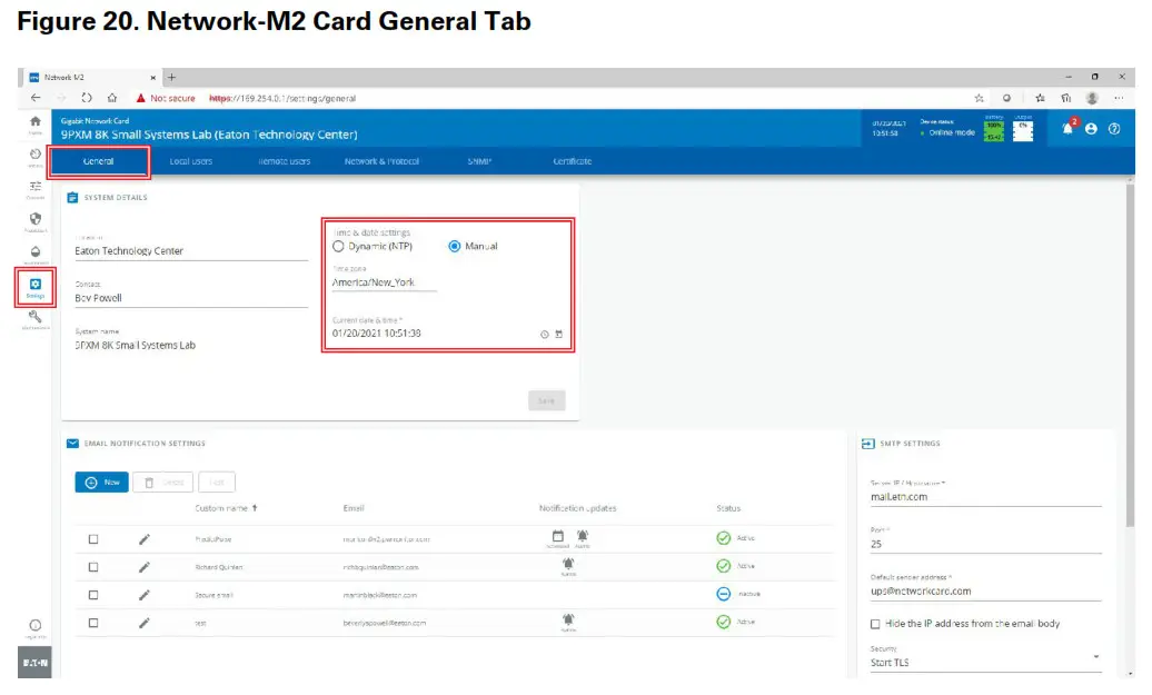 PredictPulse Setup for an EatonPredictPulse Setup for an Eaton Gigabit Network Network-M2- Figure 19 Gigabit Network Network-M2- Figure 20