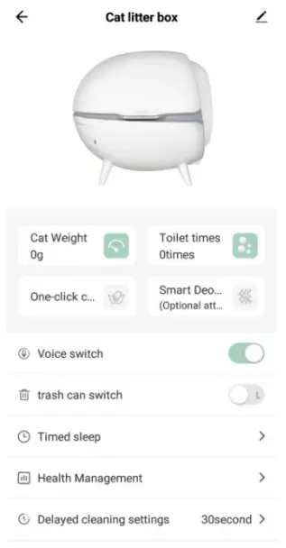 Shenzhen Soikoi Technology HIP C101W Automatic Cat Litter Box - Usage of APP