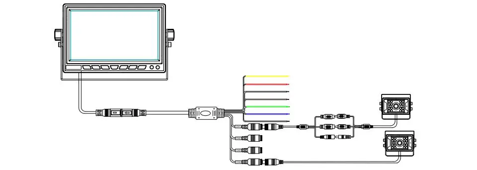 NEXTECH Vehicle DVR, Monitor, Camera Kit - Cable & Connector Definition