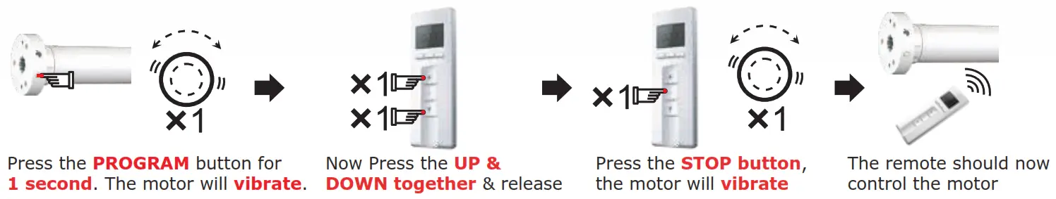 Ajax Online ZIGNIT Smart Tublar Blind Moto - Pairing Your Remote