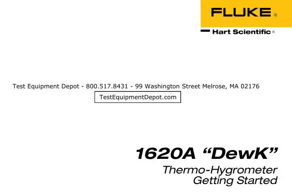 FLUKE Hart Scientific Thermo Hygrometer User Guide