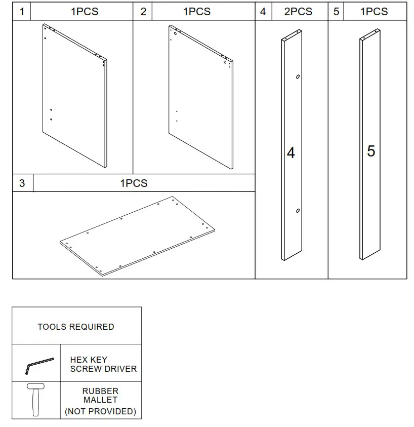 Desk Student White - PART LIST