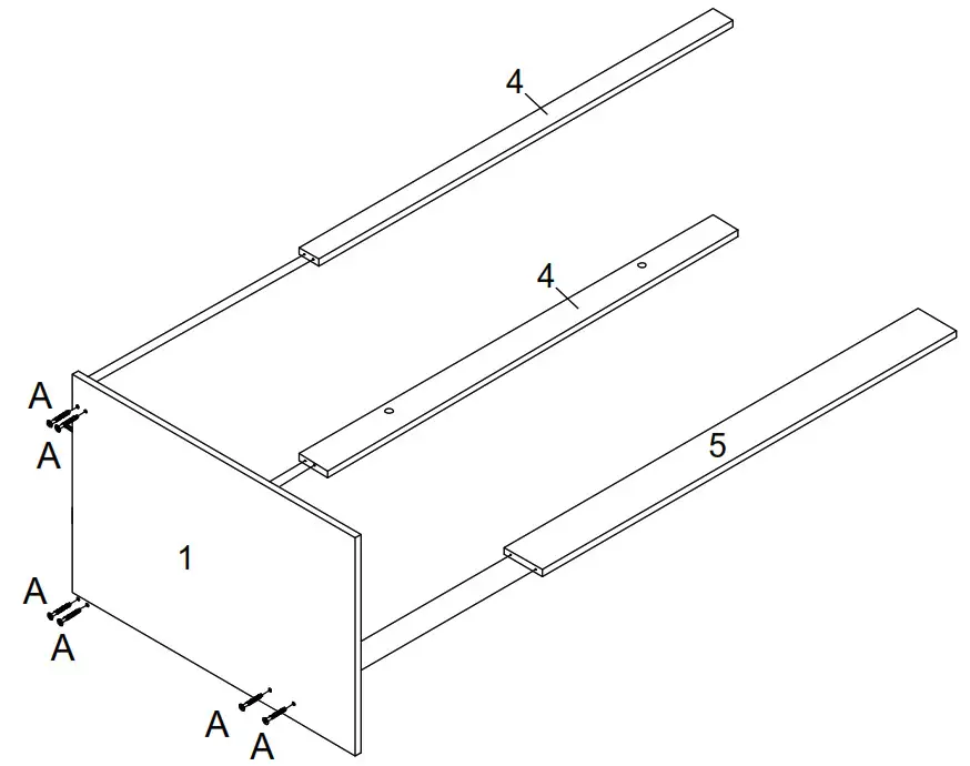 Desk Student White - Step 3 FIX PANELS 4 AND 5 TO PANEL 1