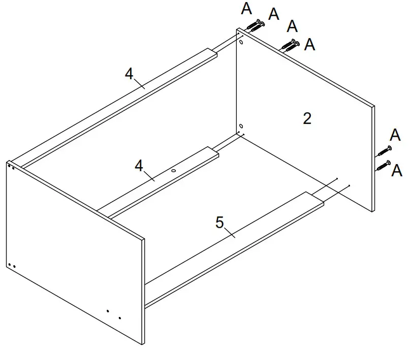 Desk Student White - Step 4 FIX PANEL 2 TO PANELS 4 AND 5