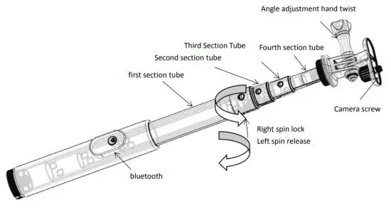 Zhejiang H R Industry Trade YRNH2011 Bluetooth Selfie Stick - Indicatore