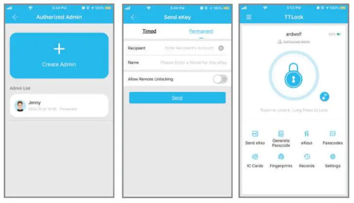 ARDWOLF Bluetooth Door Lock - Authorized Admin