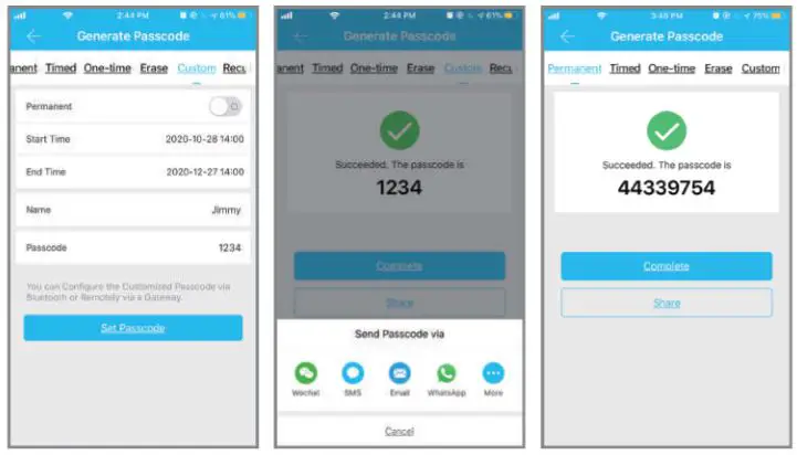 ARDWOLF Bluetooth Door Lock - Generate Passcode