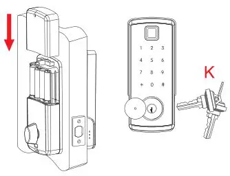 ARDWOLF Bluetooth Door Lock - Install 4 pieces AA Alkaline batteries.