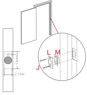 ARDWOLF Bluetooth Door Lock - Mark and drill holes for strike.