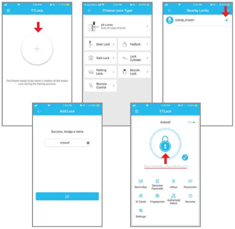ARDWOLF Bluetooth Door Lock - Match the Lock with APP