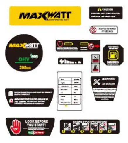 MAXWATT MXWP20 Gasoline Water Pump - ABOUT YOUR WATER PUMP