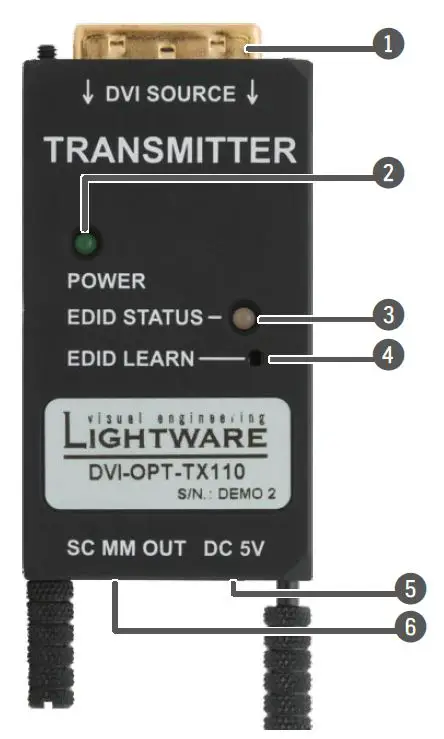 LIGHTWARE DVI-OPT-RX110 Small DVI Fiber Optical Extender-fig1
