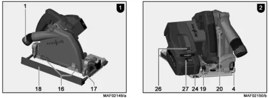 mafell MT55 18M bl Cordless Plunge Track Saw - Fig 1