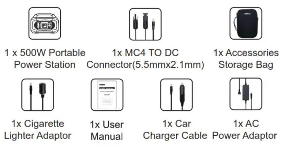 LIPOWER SOL500 Portable Power Station - Package 1
