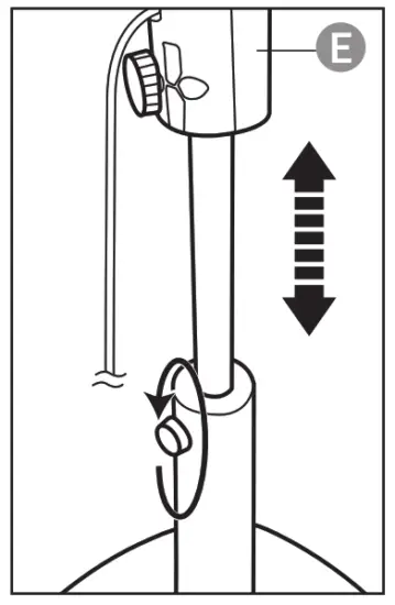 Amazon Basics Adjustable Oscillating Standing Pedestal Fan - clockwise.