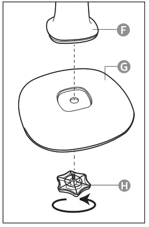 Amazon Basics Adjustable Oscillating Standing Pedestal Fan - connection