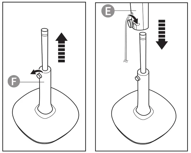 Amazon Basics Adjustable Oscillating Standing Pedestal Fan - screw
