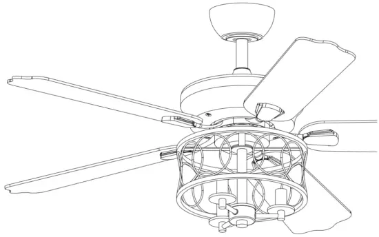 Parrot Uncle BBWY2021006 52 in Matte Black Indoor Ceiling Fan with Remote