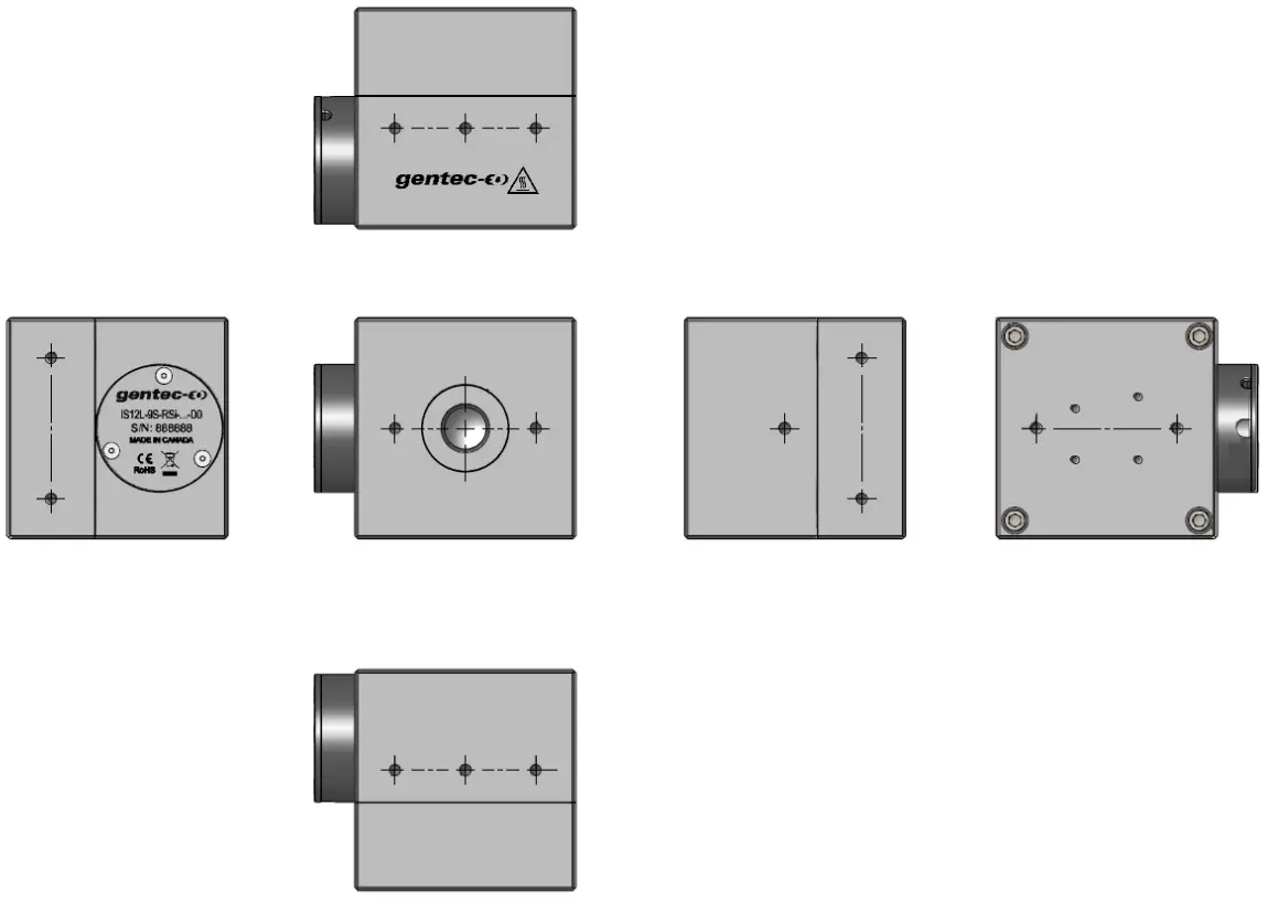 gentec EO IS Series Calibrated Laser Power Detectors for High Accuracy Measurement - HEAD DIMENSIONS