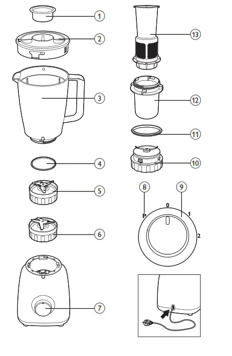 PHILIPS HR2100 JUICER BLENDER - fig