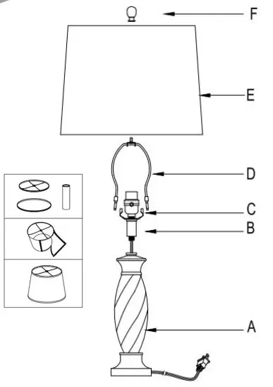 4MODERNHOME T50 Maxax 27 Inch Standard Table Lamp Set - Instructions