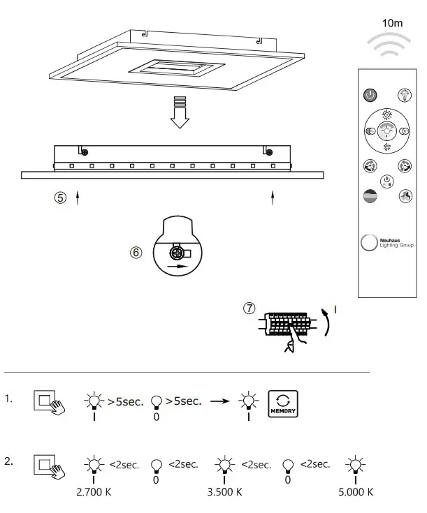 Paul Neuhaus 270386 Freddi Frameless LED Ceiling Light - parts 2