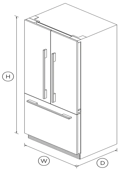 FISHER PAYKEL RS32A72J1 32-Inch Integrated French Door Refrigerator Freezer -