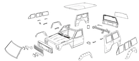 INJORA-CRAW2017055-313mm -12.3-Inch-Wheelbase-Jeep-Cherokee-Painted-Hard-Plastic-FIG2