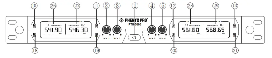 PHENYX PRO PTU 51 Eight Channels Wireless Microphone System- Channels Microphone