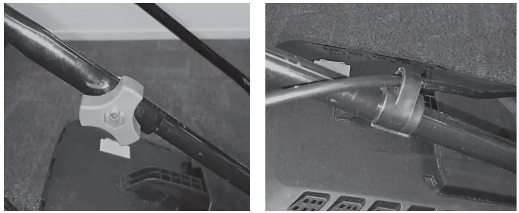 MAKO SROM1269 1400W Electric Lawn Mower Instruction Manual - Attach the top section of the handle to the lower tubes using the bolts