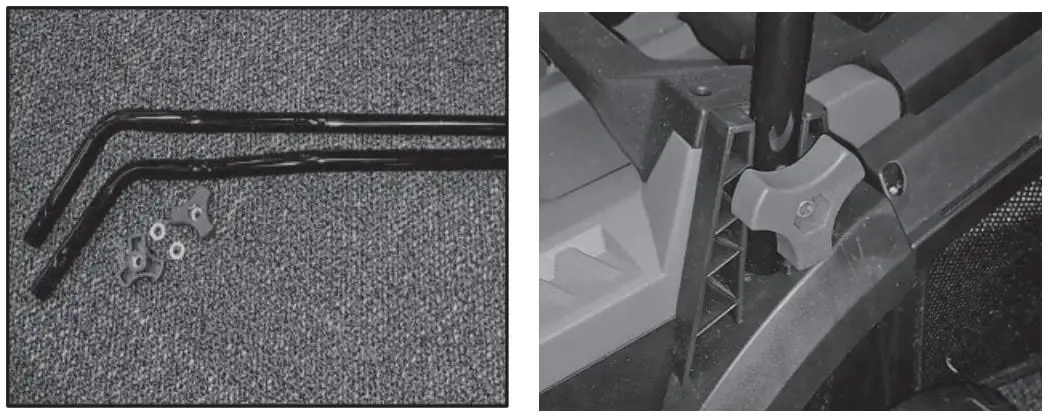 MAKO SROM1269 1400W Electric Lawn Mower Instruction Manual - Attach the two lower handles to the mower body