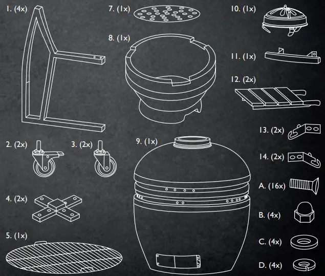 VOLT Industries 51045 Ceramic Kamado BBQ Grill-fig2