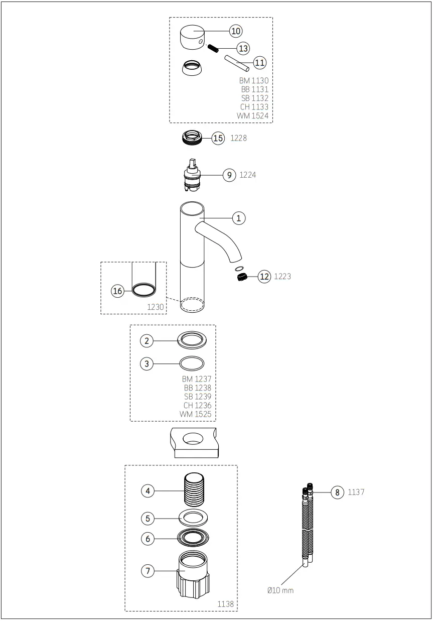 Camargue PN20 005 Wash Basin Mixer - Fig 1
