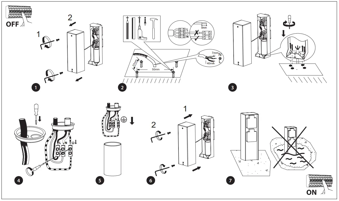 KS VERLICHTING 7734 Garden Outlet Charge 2 Black Double Outdoor Outlet