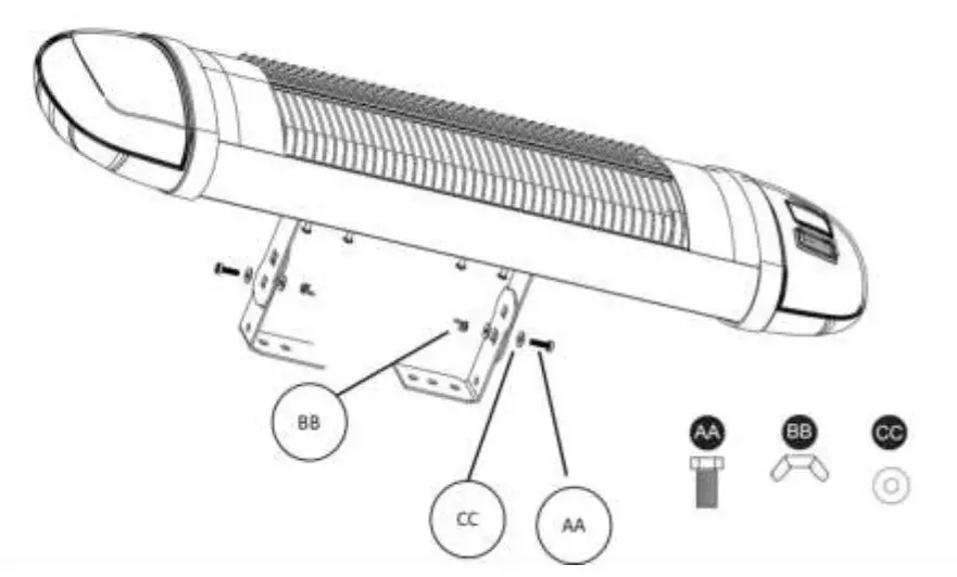 AREBOS AR HE HS2500CRS Infrared Heater 2500 W with Remote Control - figured