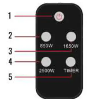 AREBOS AR HE HS2500CRS Infrared Heater 2500 W with Remote Control - remote