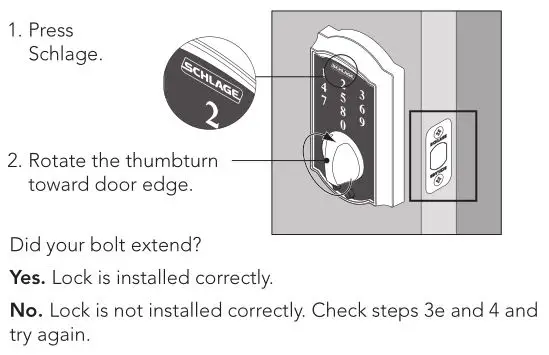 Schlage Touch Keyless Touchscreen Deadbolt Lock - Extend the bolt