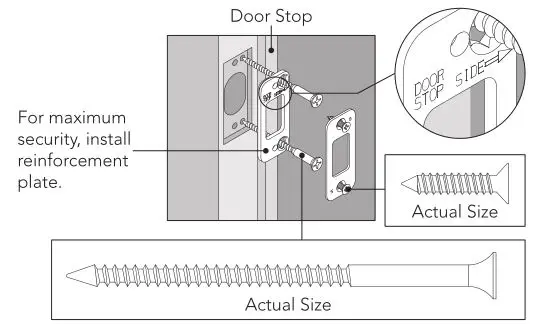 Schlage Touch Keyless Touchscreen Deadbolt Lock - Install reinforcement plate