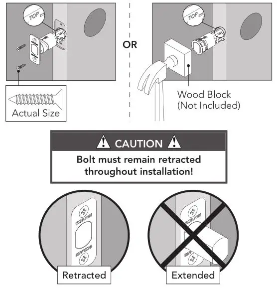Schlage Touch Keyless Touchscreen Deadbolt Lock - Install the bolt