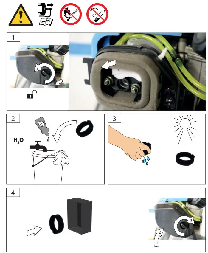 Gude GPR 821 PRO Petrol Post Driver Instruction Manual - Air filter