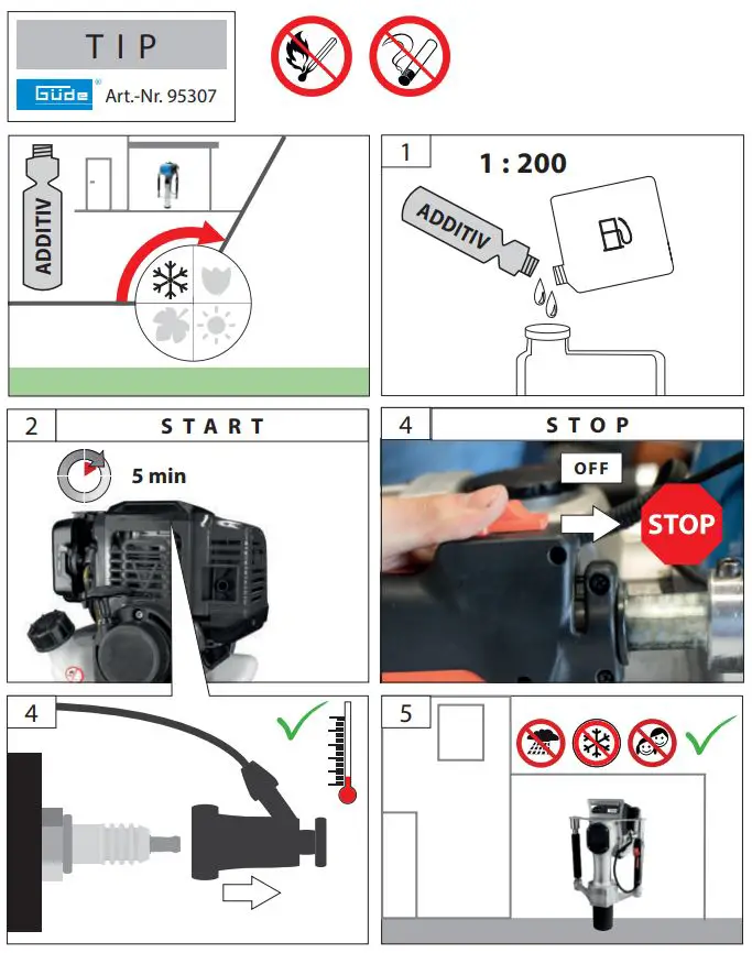 Gude GPR 821 PRO Petrol Post Driver Instruction Manual - Cleaning