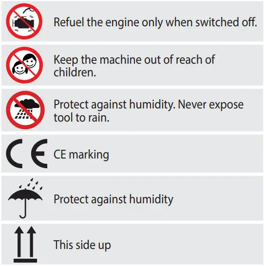 Gude GPR 821 PRO Petrol Post Driver Instruction Manual - Symbols