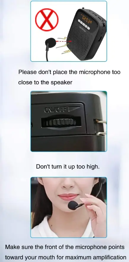 Portable Voice Amplifier Wireless & Wired Headset Microphone Speaker (3)