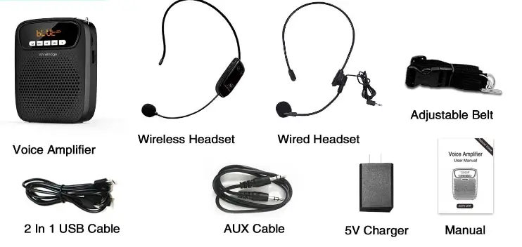 Portable Voice Amplifier Wireless & Wired Headset Microphone Speaker (4)